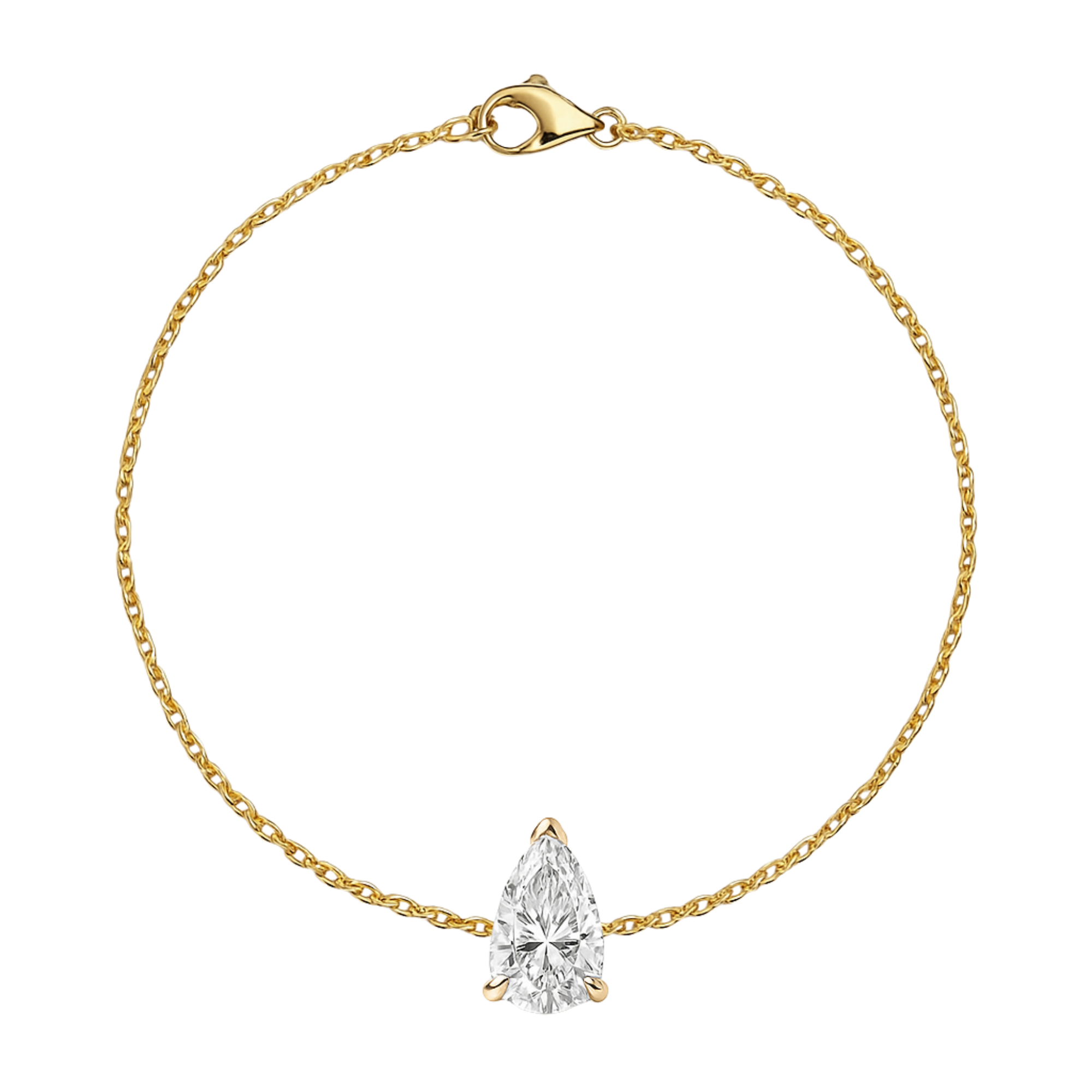 14K Pear Lab Grown Diamond Solitaire Bracelet