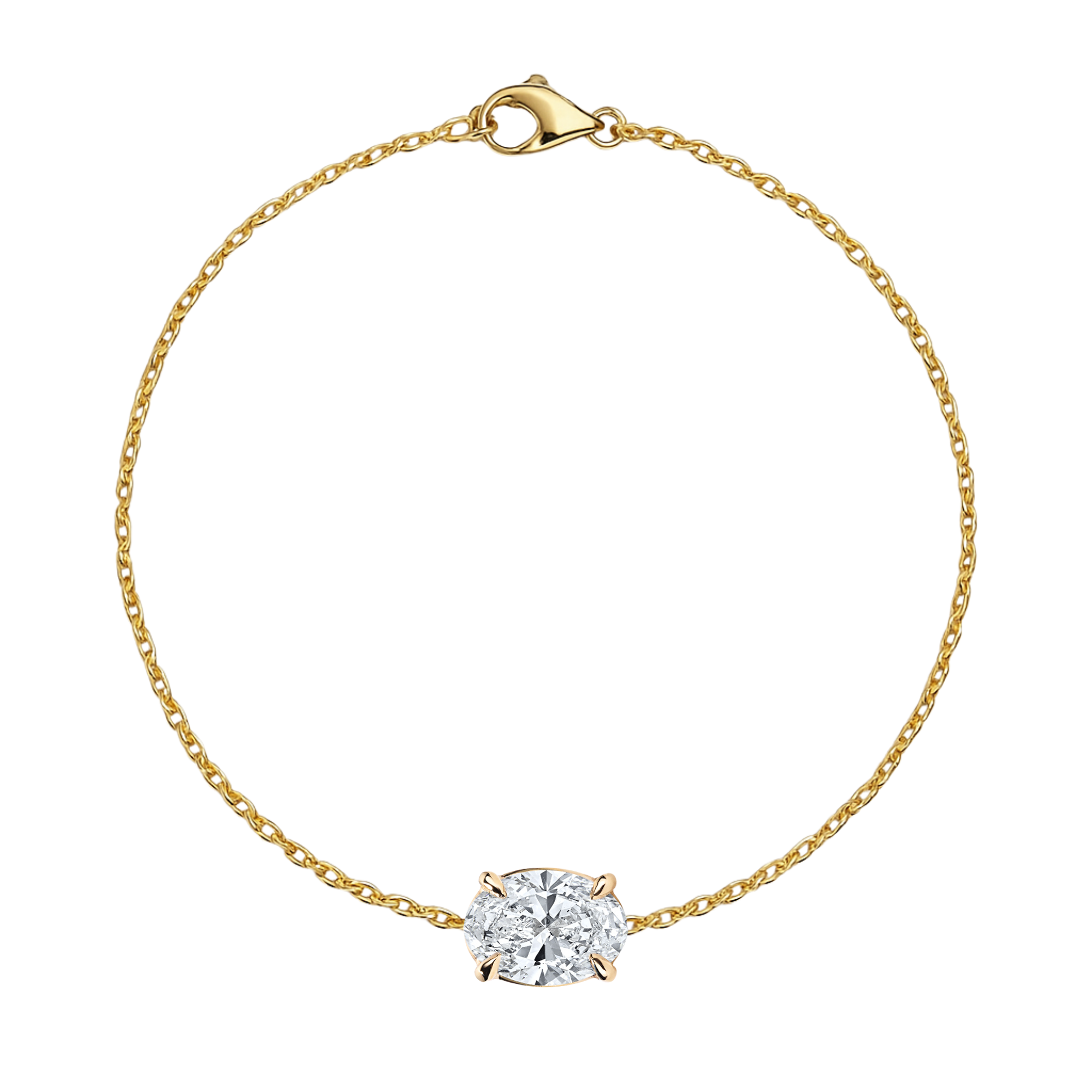 14K Oval Lab Grown Diamond Solitaire Bracelet
