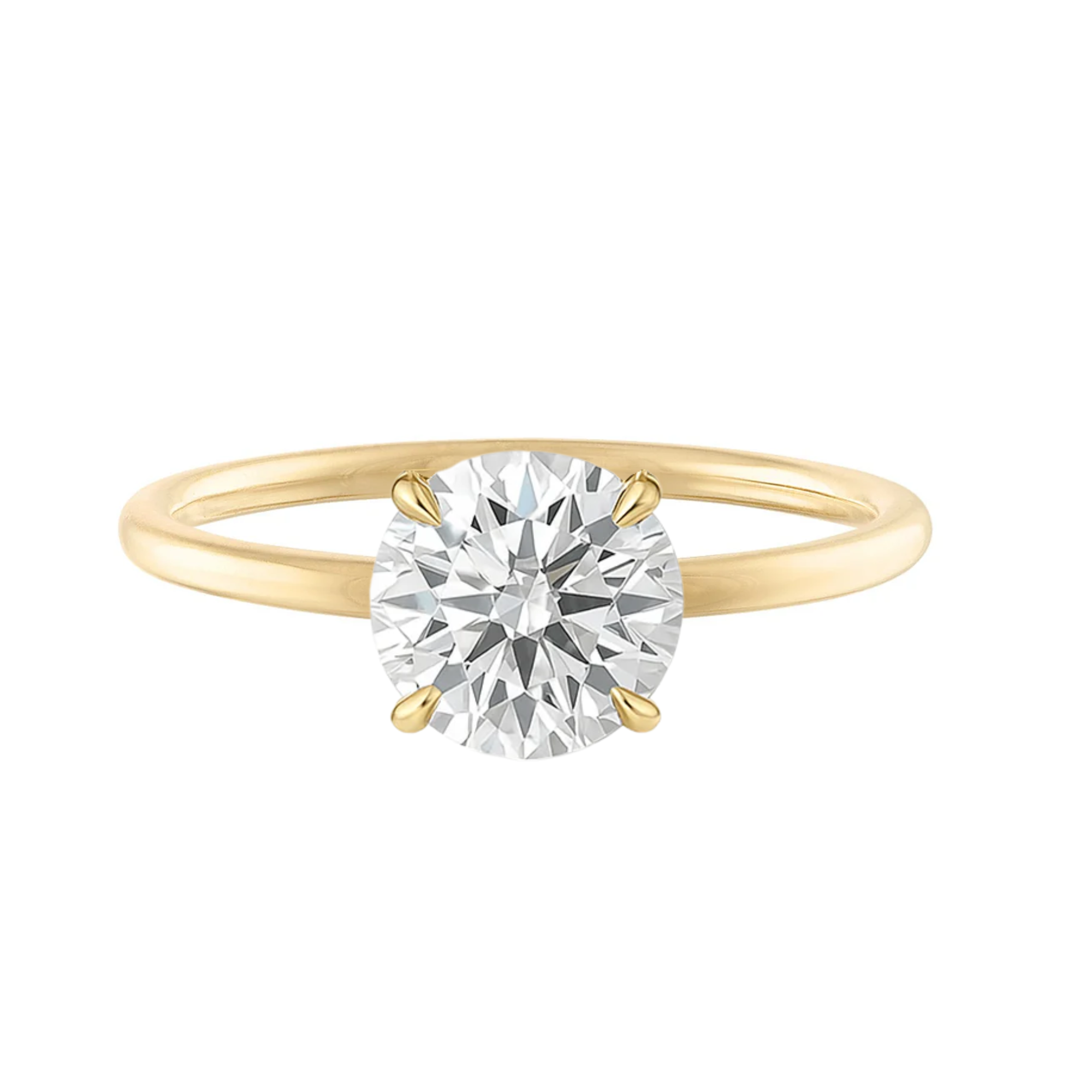 14K Round Lab Grown Diamond Solitaire Ring
