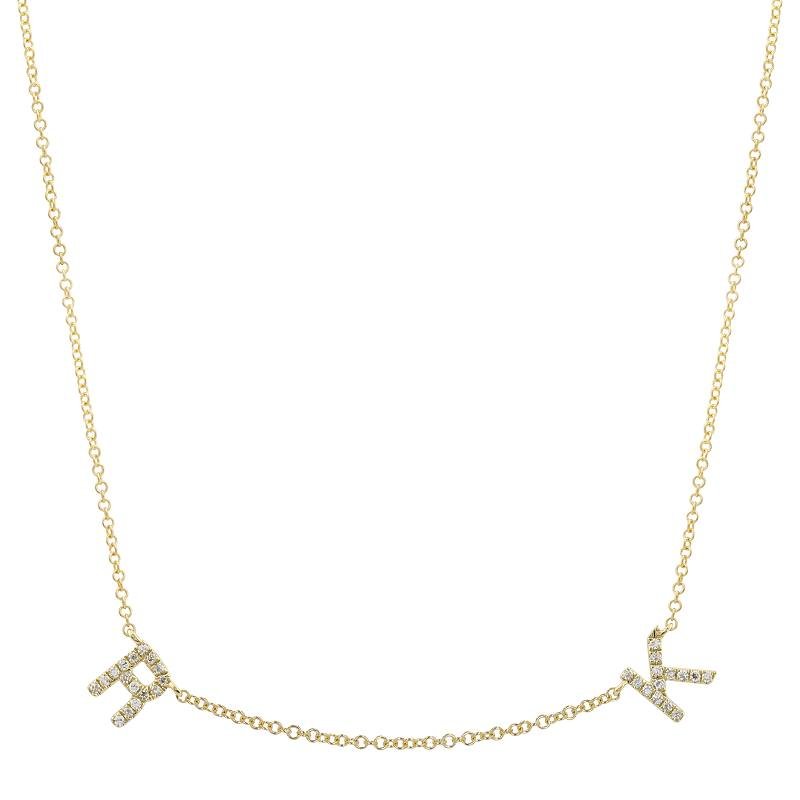 14K 2 Letter Diamond Necklace - Nolita