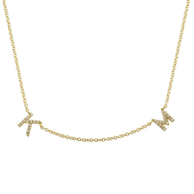 14K 2 Letter Diamond Necklace - Nolita