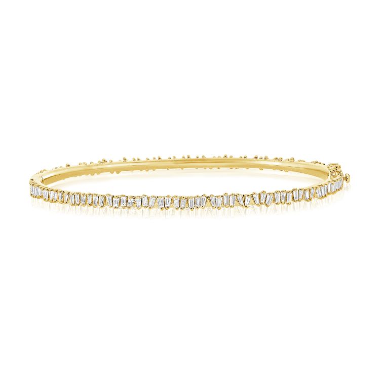 14K All Baguette Bangle Bracelet - Nolita