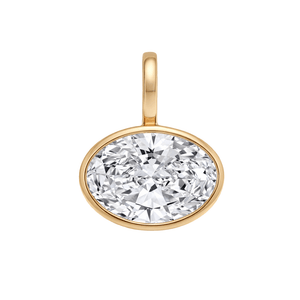 14K Bezel Oval Lab Grown Diamond Pendant