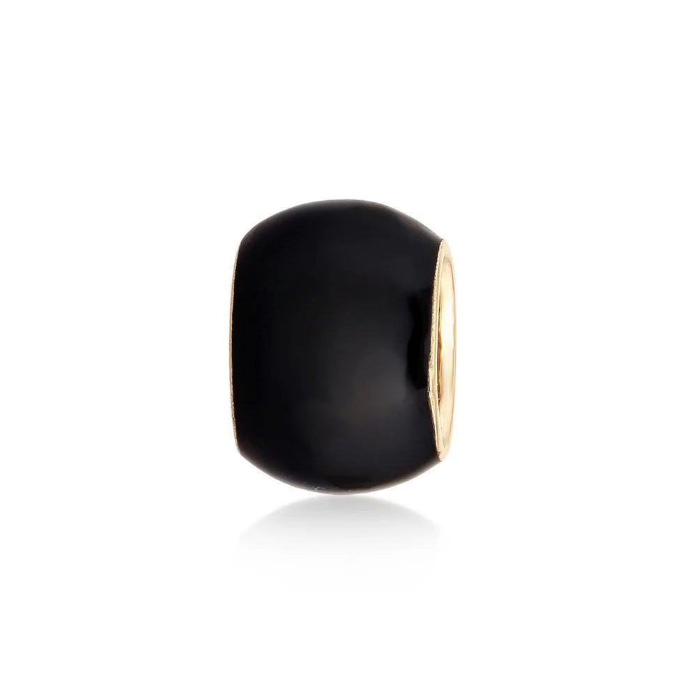 14K Black Ceramic Diamond Butterfly Spacer Bead - Nolita
