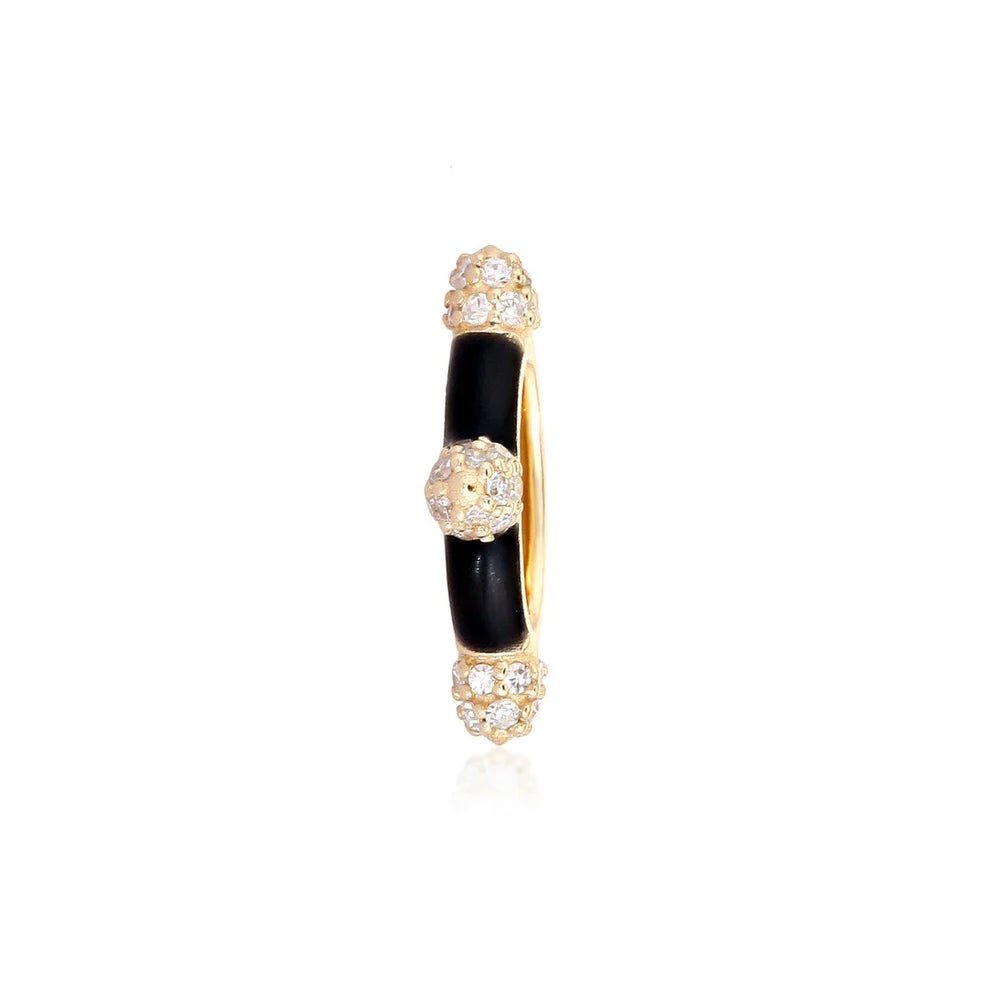 14K Black Ceramic Diamond Spike Spacer Bead - Nolita