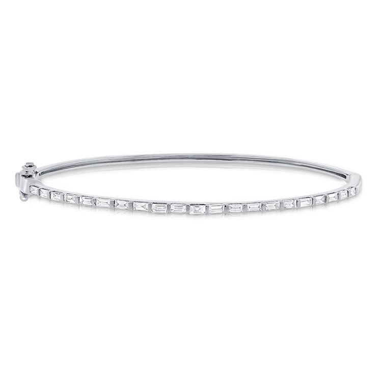 14K Diamond Baguette Bangle - Nolita