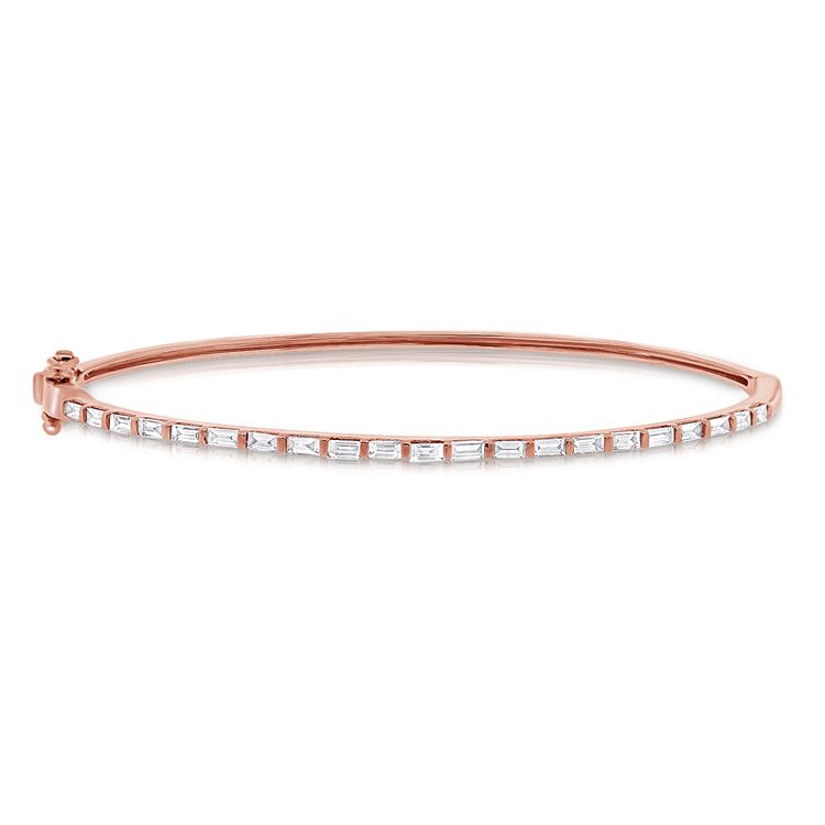 14K Diamond Baguette Bangle - Nolita