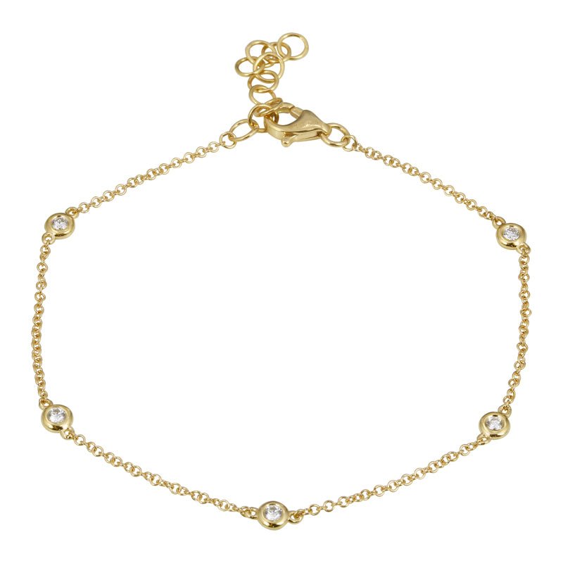 14K Diamond By The Yard Bracelet - Nolita