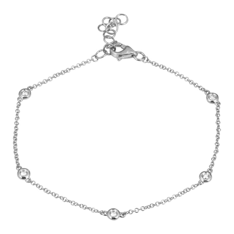 14K Diamond By The Yard Bracelet - Nolita