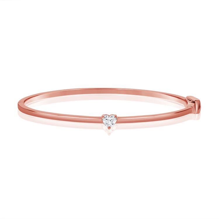 14K Diamond Heart Bangle - Nolita
