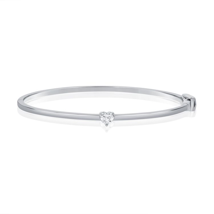 14K Diamond Heart Bangle - Nolita