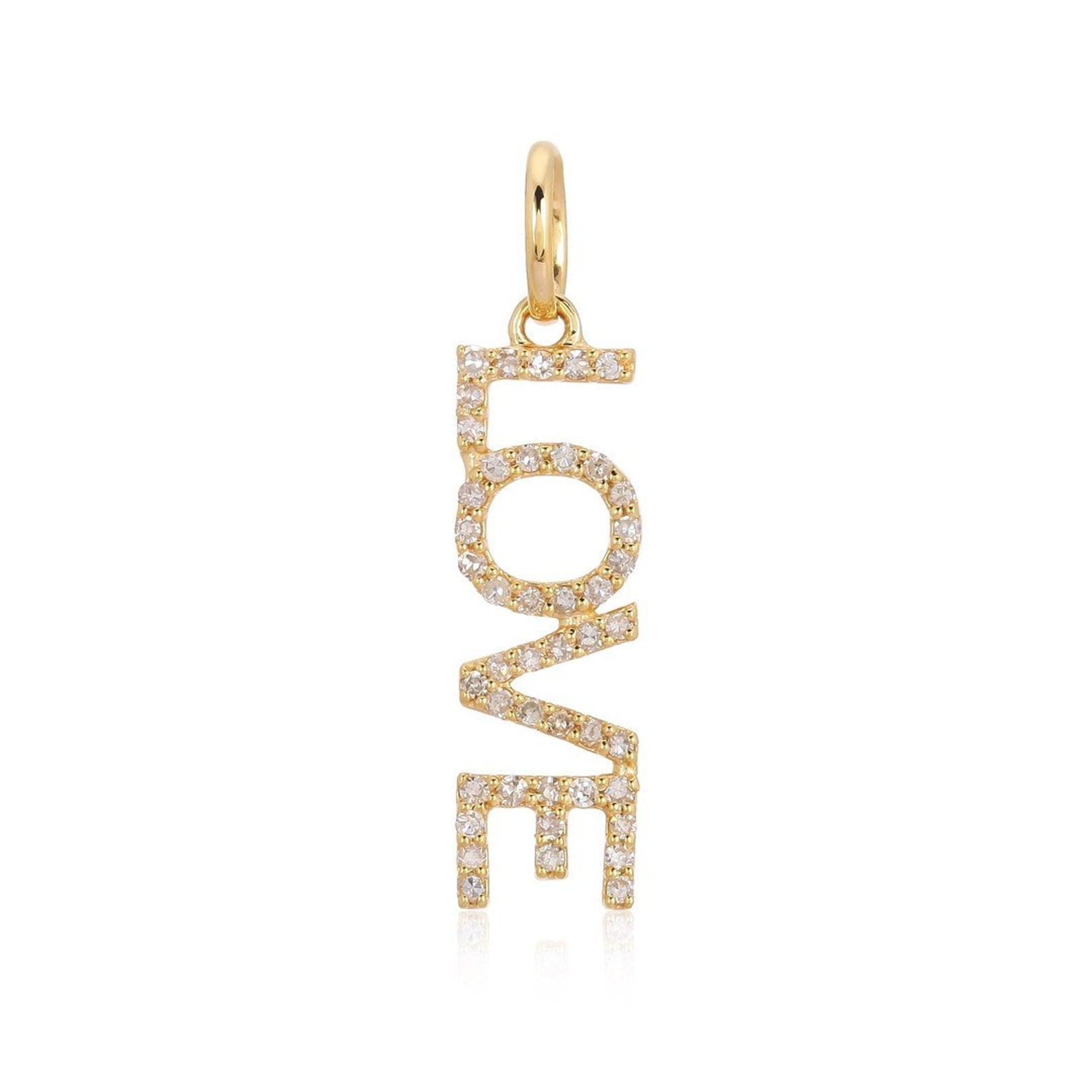 14K Diamond Love Charm - Nolita