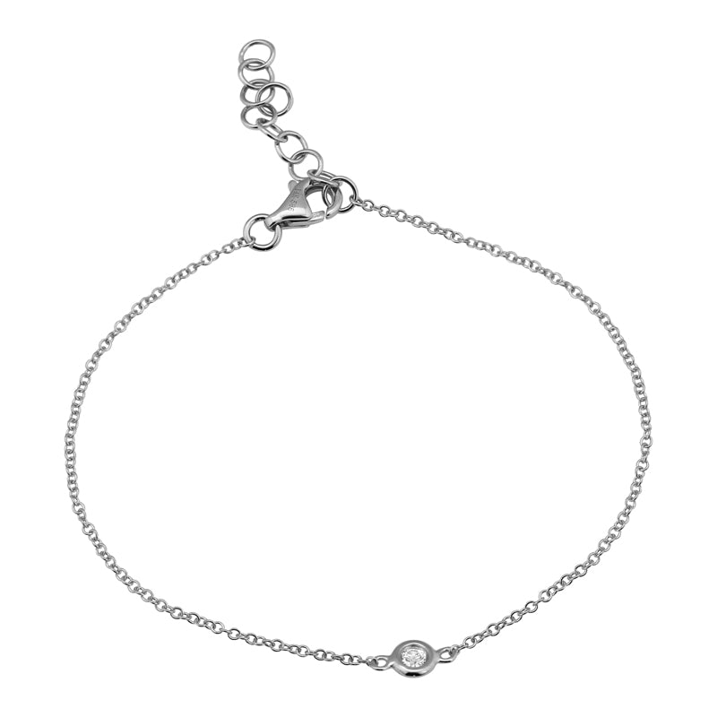 14K Diamond Solitaire Bracelet - Nolita