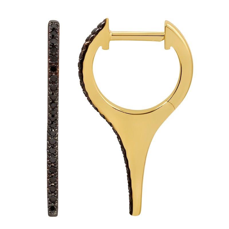 14K Diamond Spike Huggie - Nolita