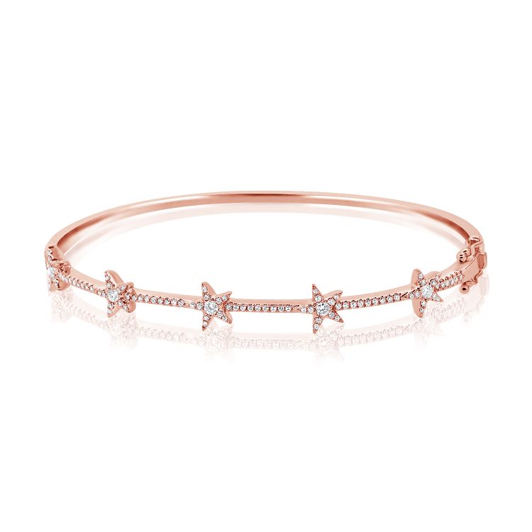 14K Diamond Star Bangle - Nolita