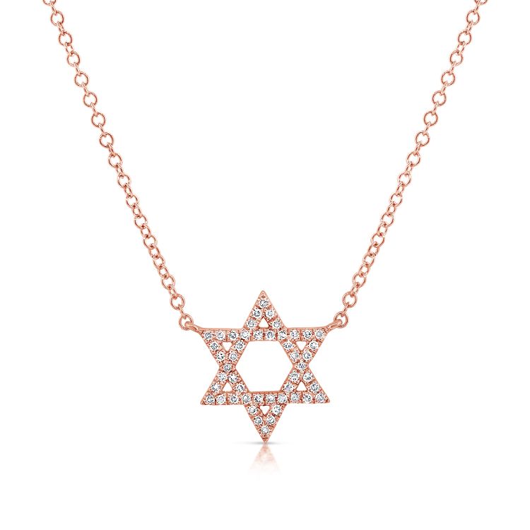 14K Diamond Star Of David Necklace - Nolita