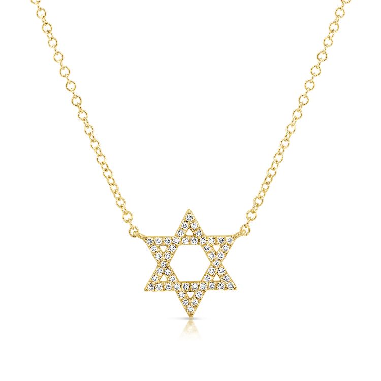 14K Diamond Star Of David Necklace - Nolita