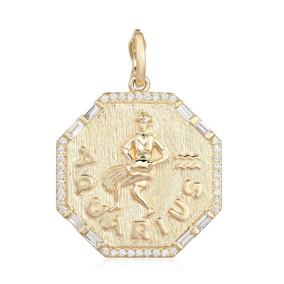 14K Diamond Zodiac Charm - Nolita