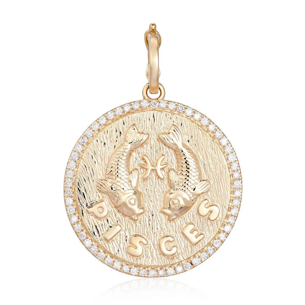 14K Diamond Zodiac Charm - Nolita