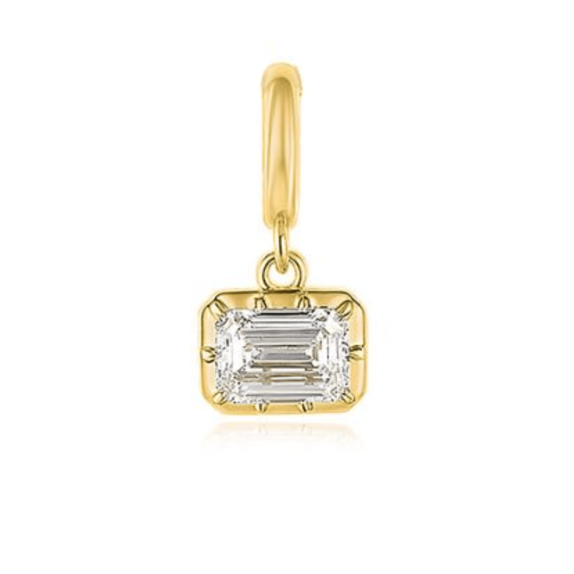 14K Emerald Cut Georgian Lab Grown Diamond Pendant - Nolita