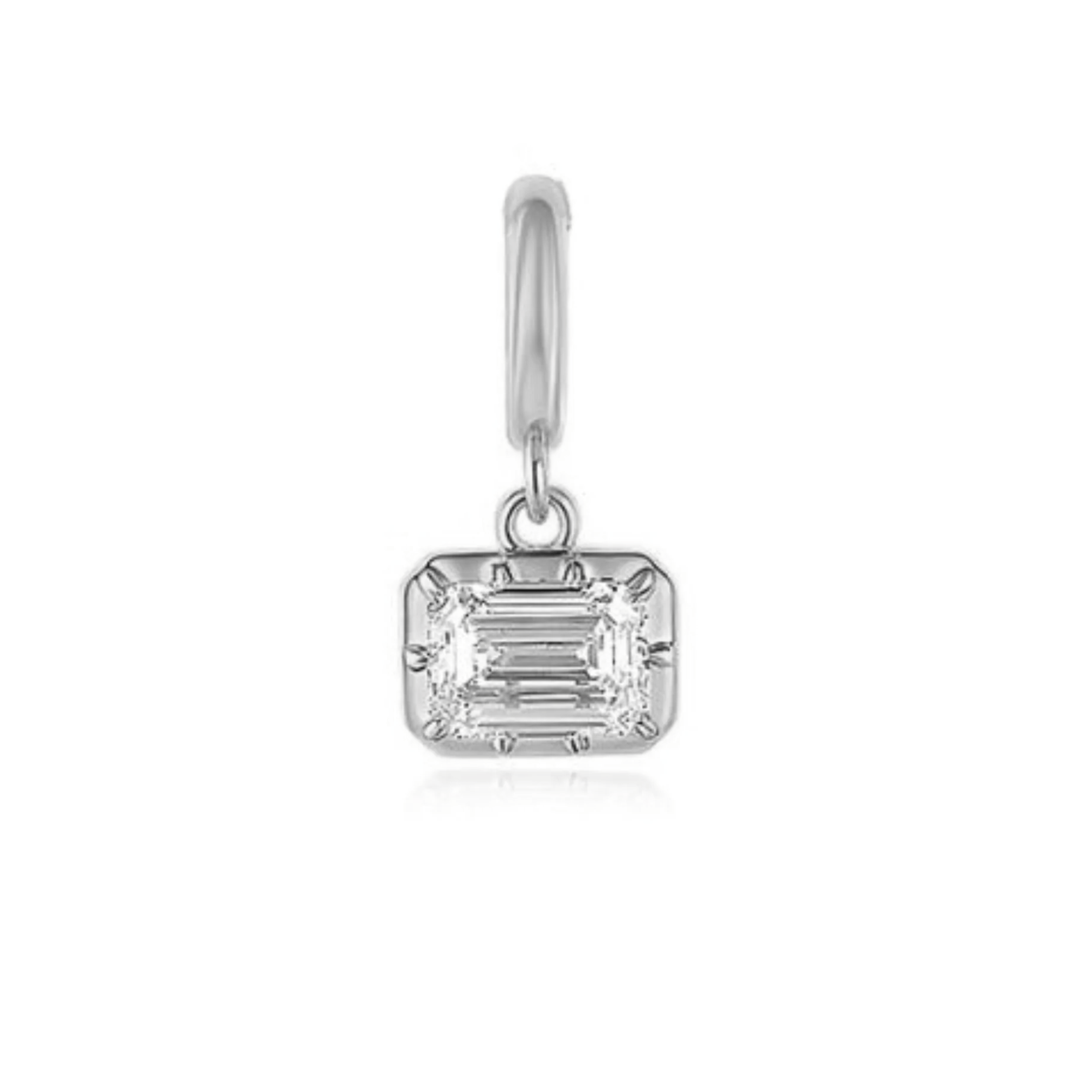 14K Emerald Cut Georgian Lab Grown Diamond Pendant - Nolita