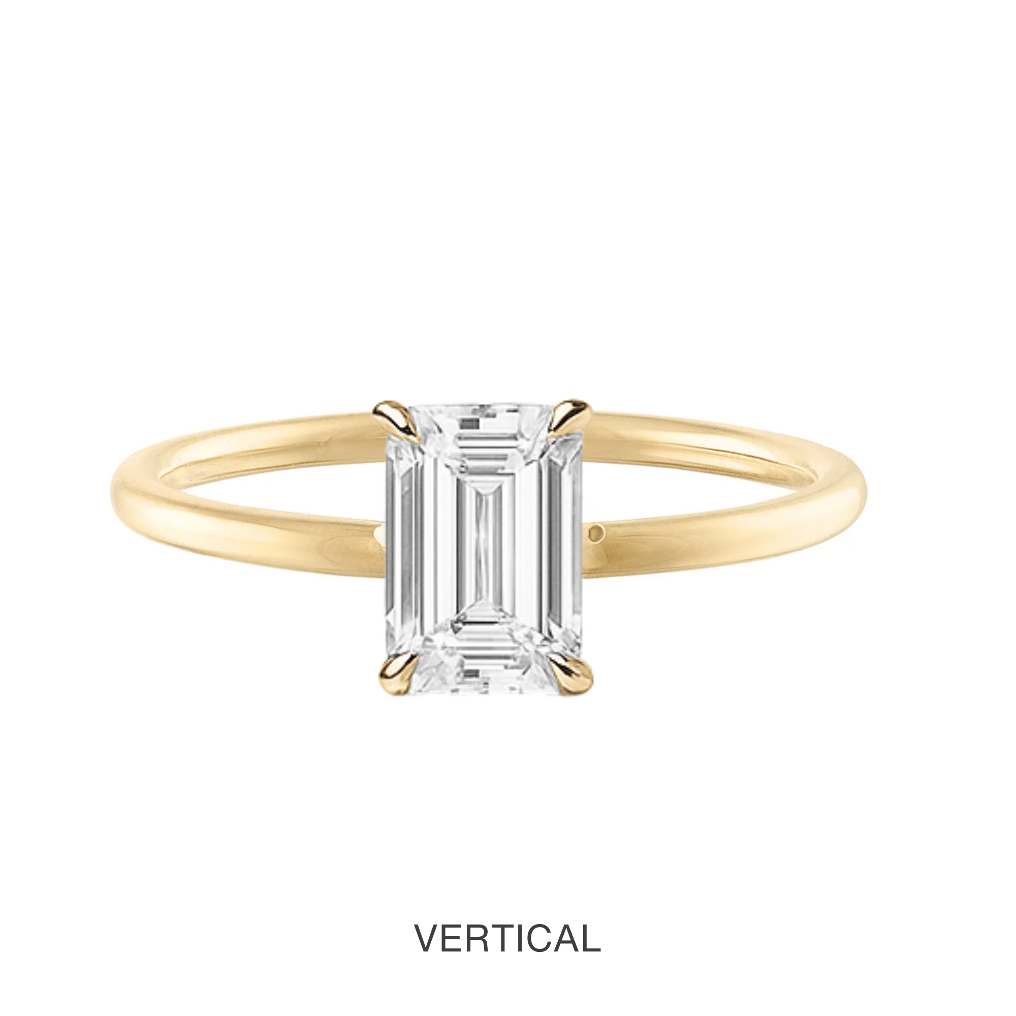 14K Emerald Cut Lab Grown Diamond Solitaire Ring - Nolita
