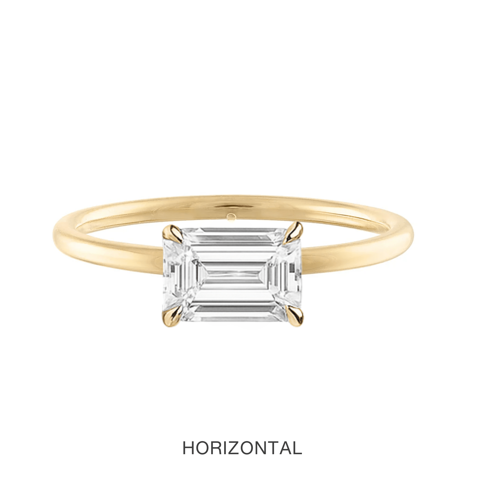 14K Emerald Cut Lab Grown Diamond Solitaire Ring - Nolita