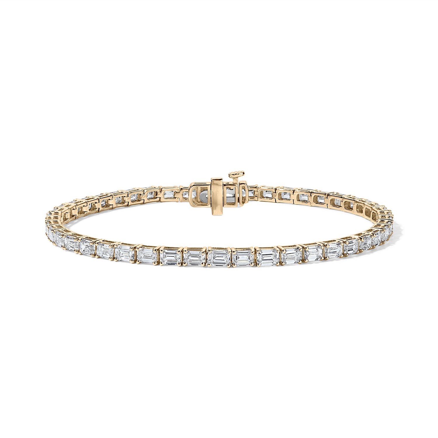 14K Emerald Cut Lab Grown Diamond Tennis Bracelet - Nolita