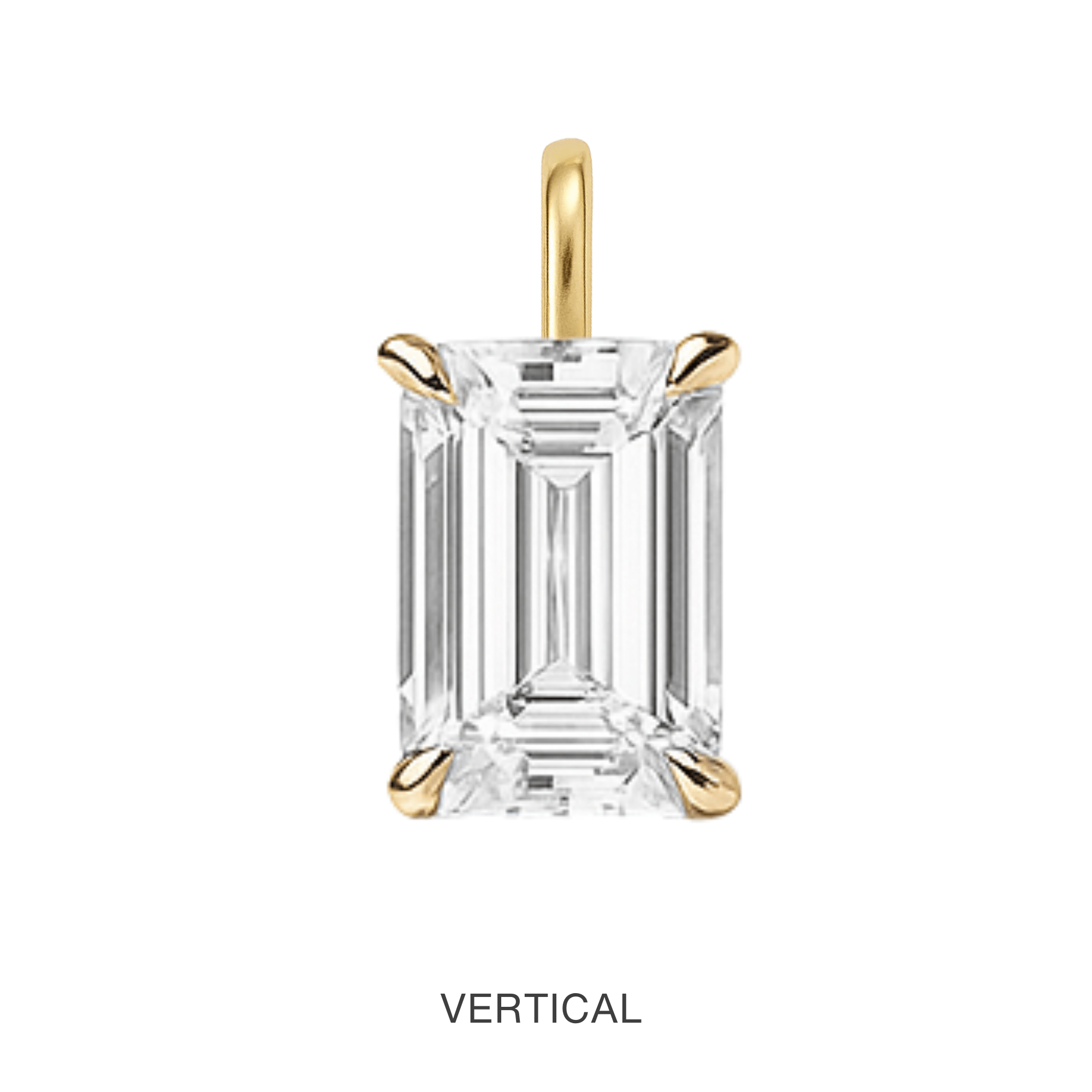 14K Emerald Lab Grown Diamond Pendant - Nolita