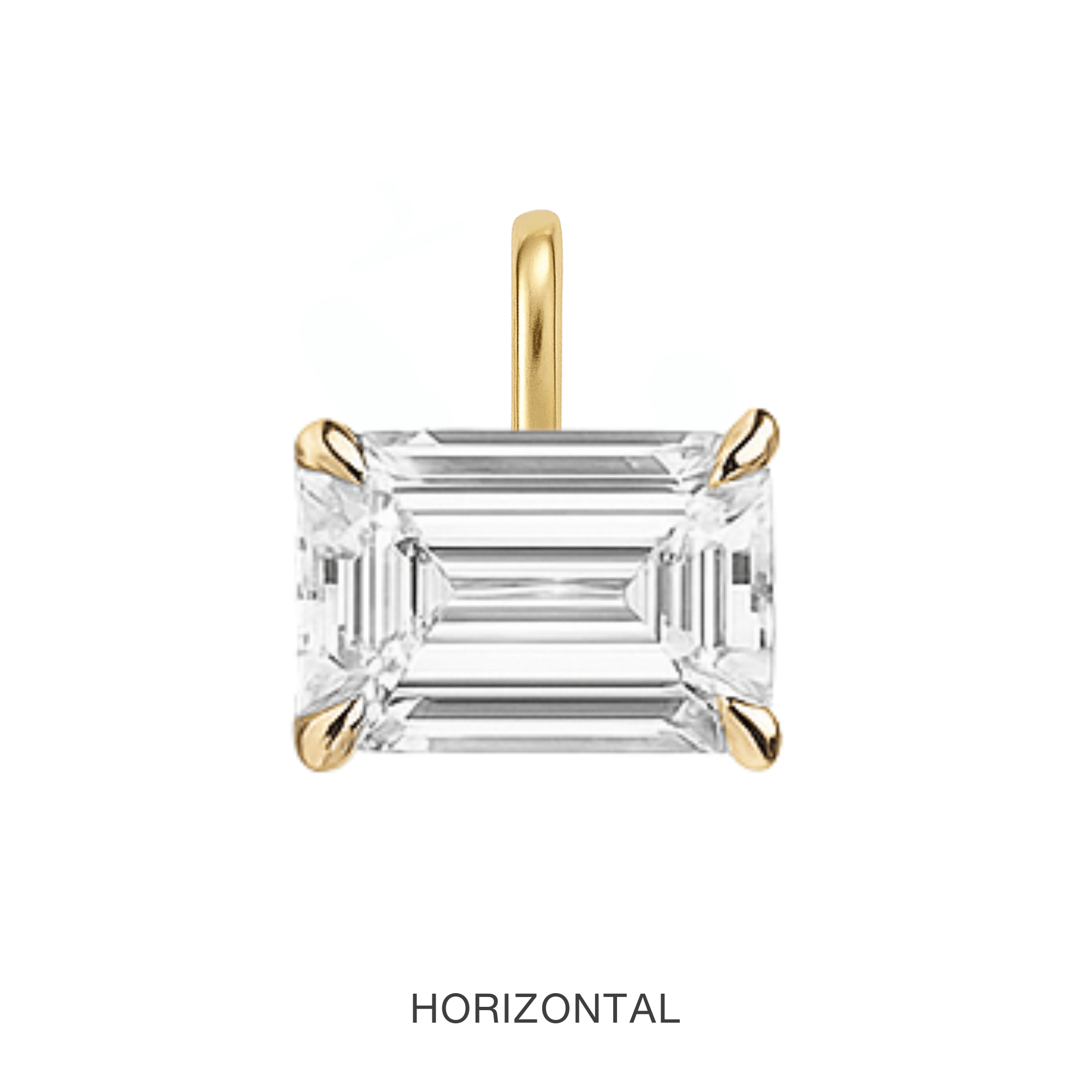 14K Emerald Lab Grown Diamond Pendant - Nolita