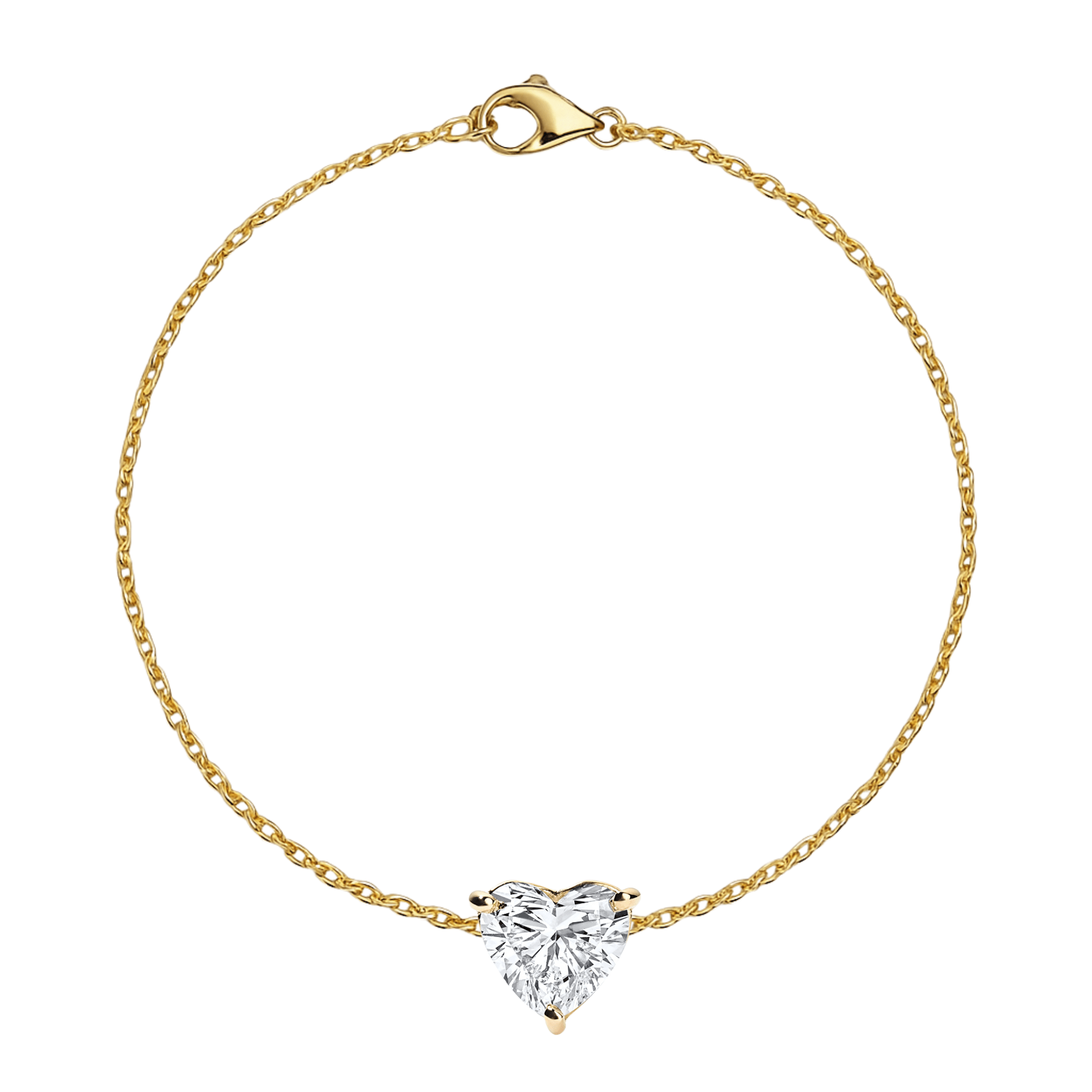 14K Heart Lab Grown Diamond Solitaire Bracelet - Nolita