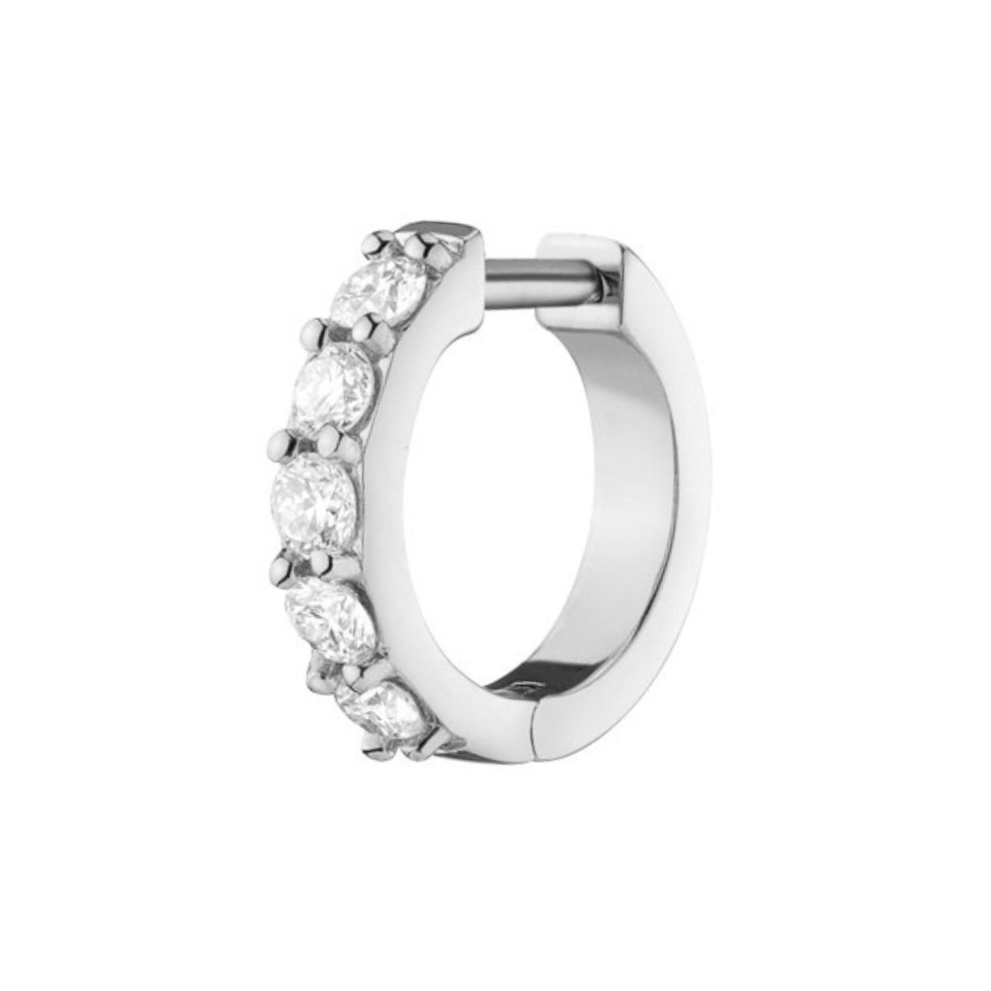 14K Lab Diamond Bold Huggie Hoop Earrings - Nolita