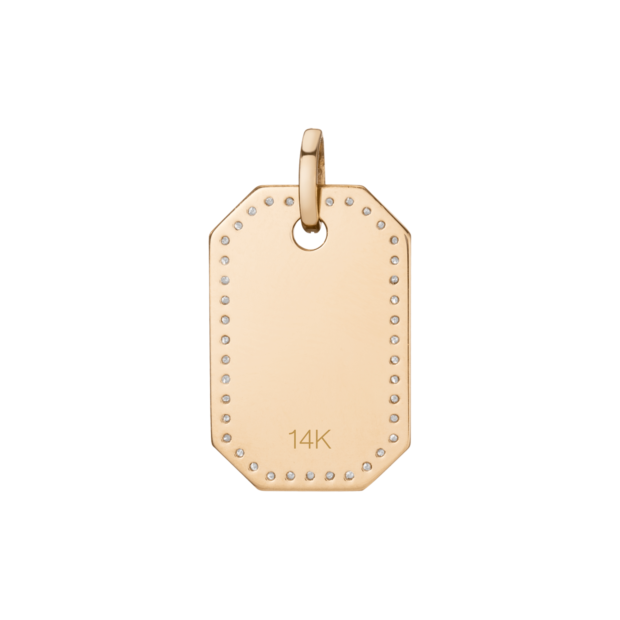14K Lab Diamond Outlined Dog Tag - Nolita