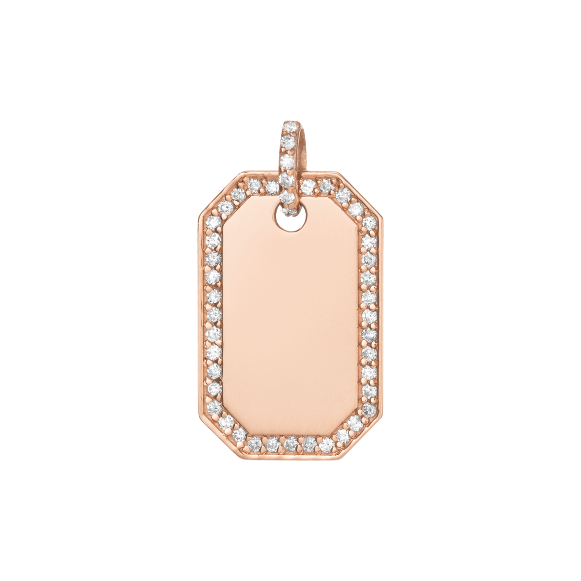 14K Lab Diamond Outlined Dog Tag - Nolita