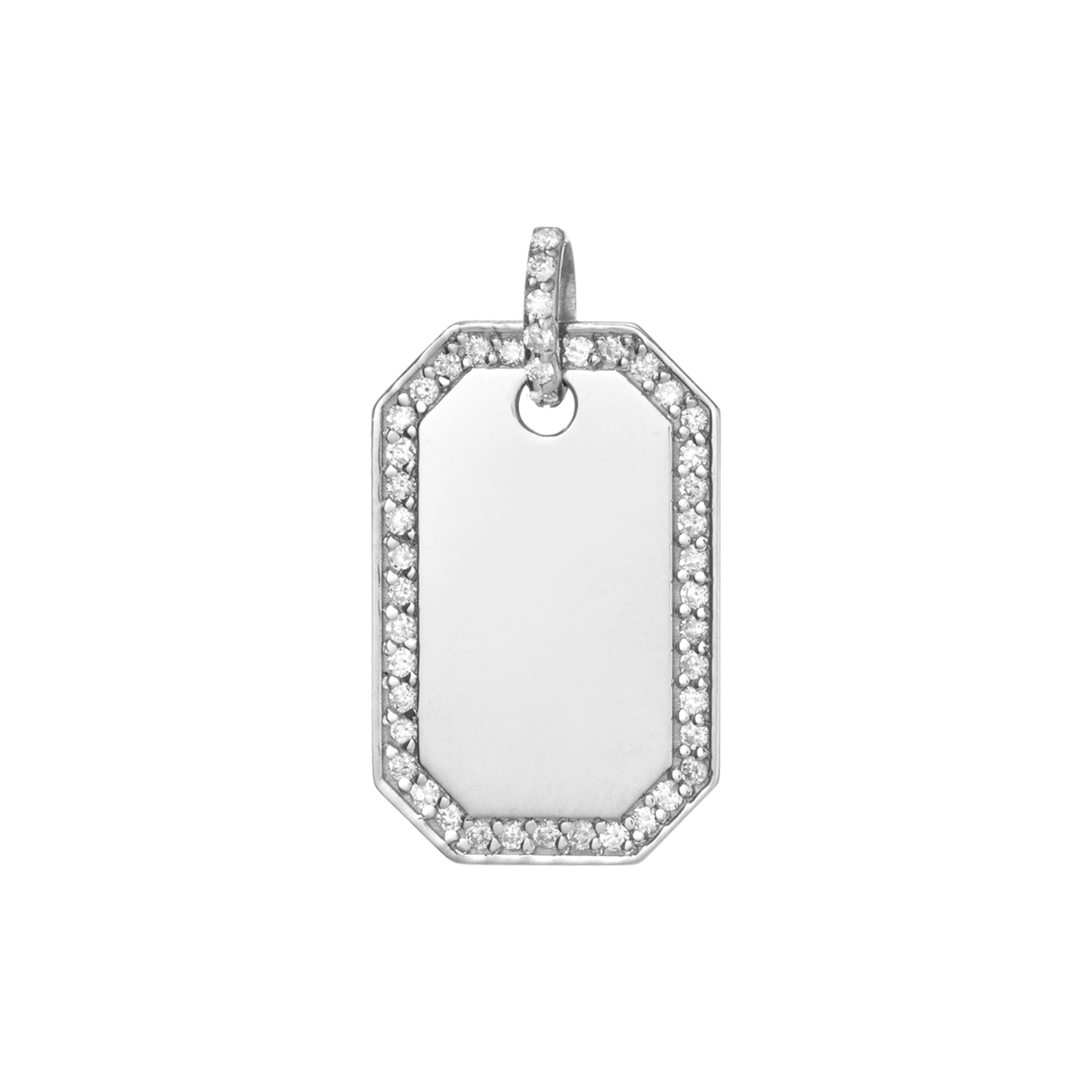 14K Lab Diamond Outlined Dog Tag - Nolita