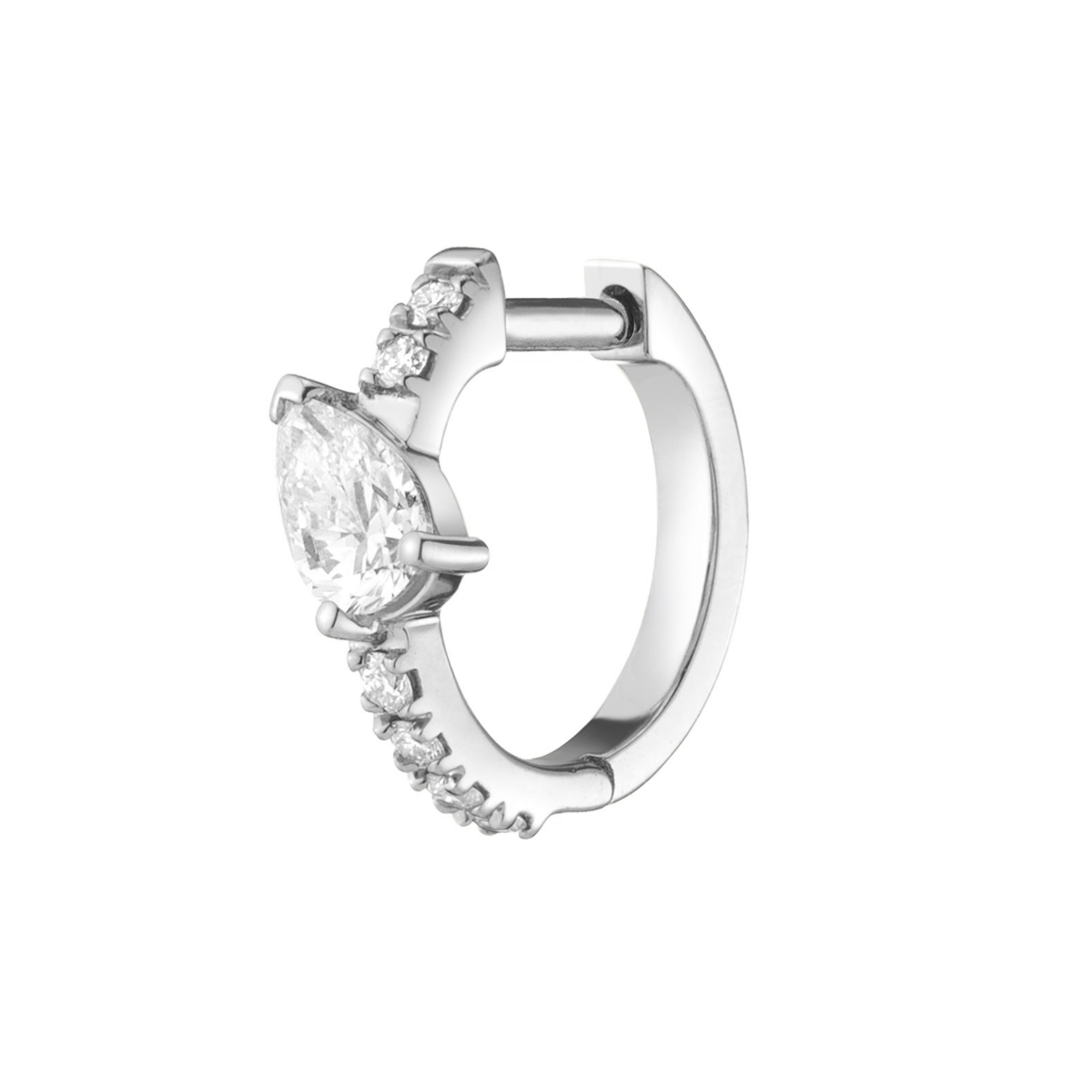 14K Lab Diamond Pear Huggie Hoop Earrings - Nolita