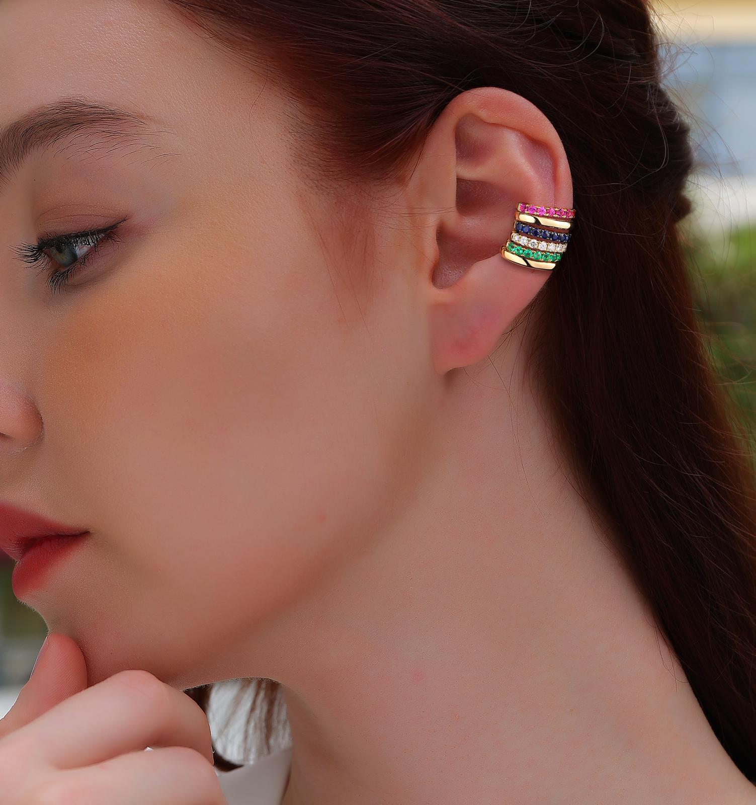 14K Large Gold Ear Cuff - Nolita