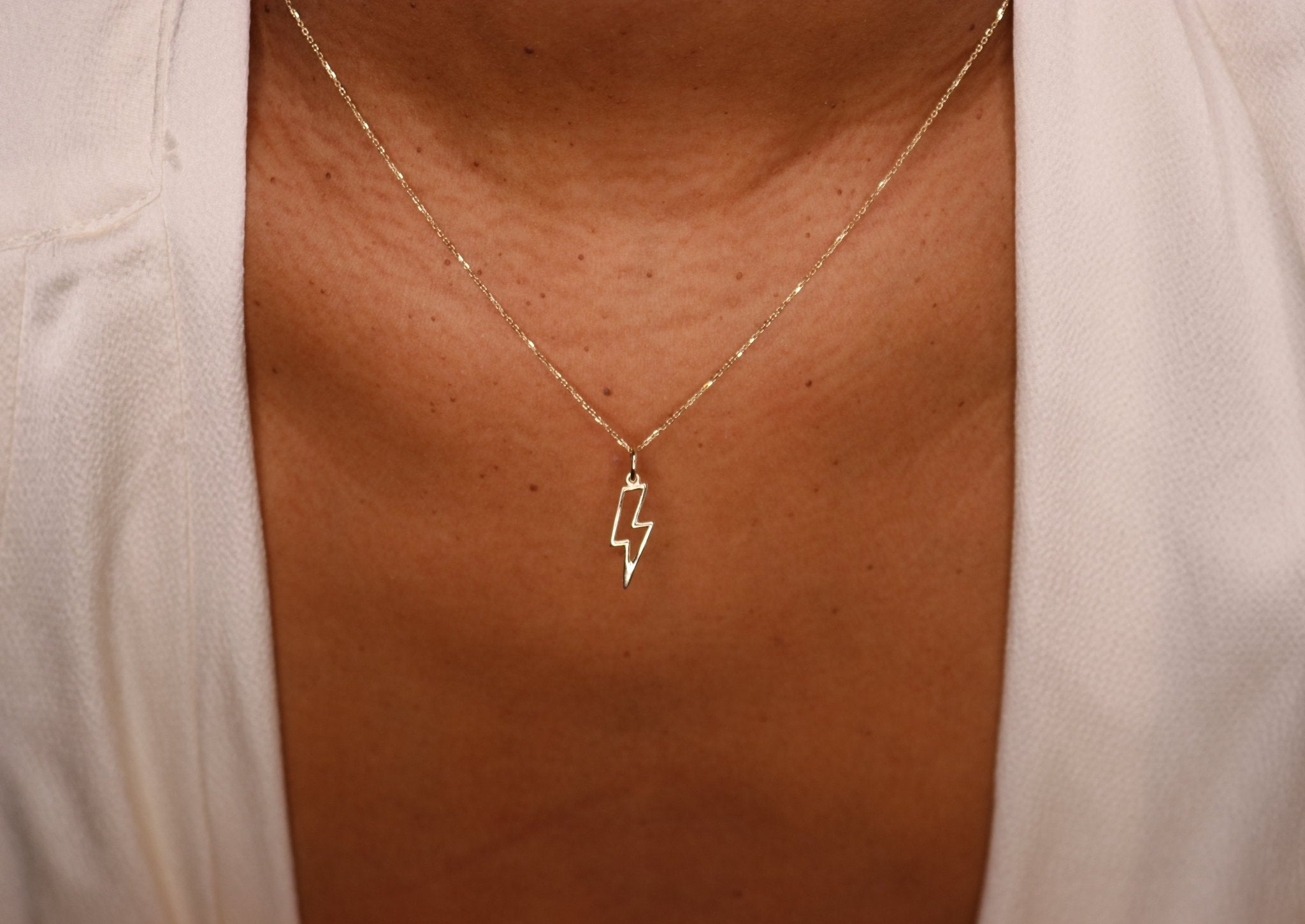 14K Lightning Bolt Charm - Nolita