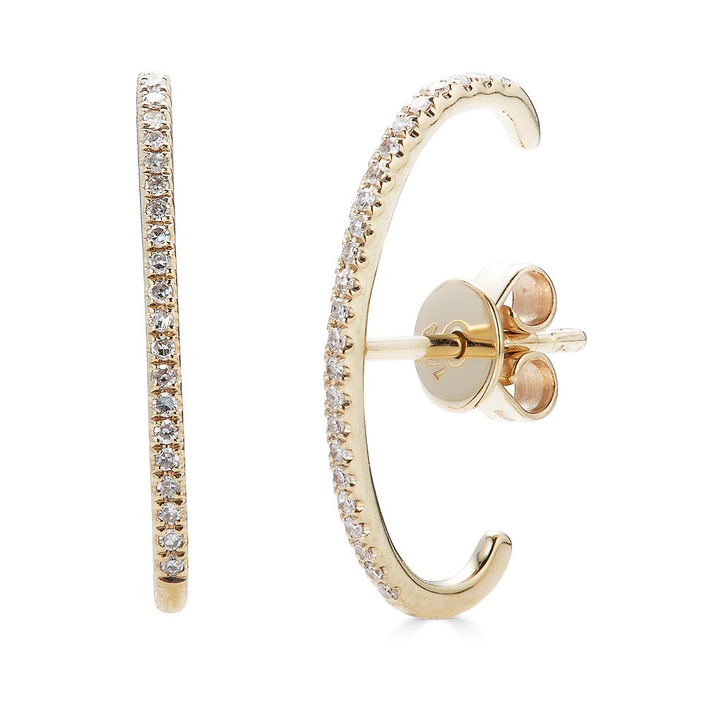 14K Long Diamond Ear Cuff - Nolita