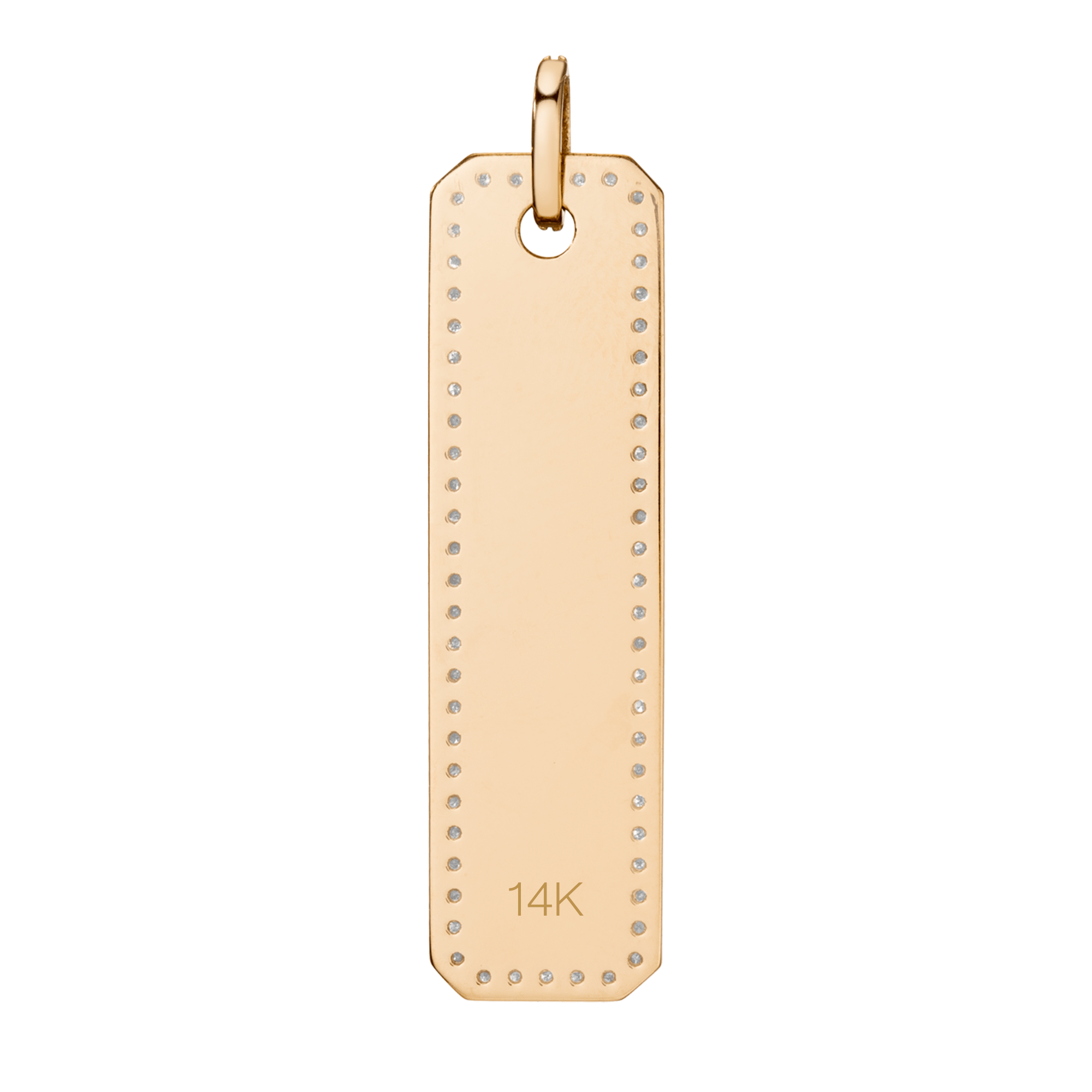 14K Long Lab Diamond Outlined Dog Tag - Nolita