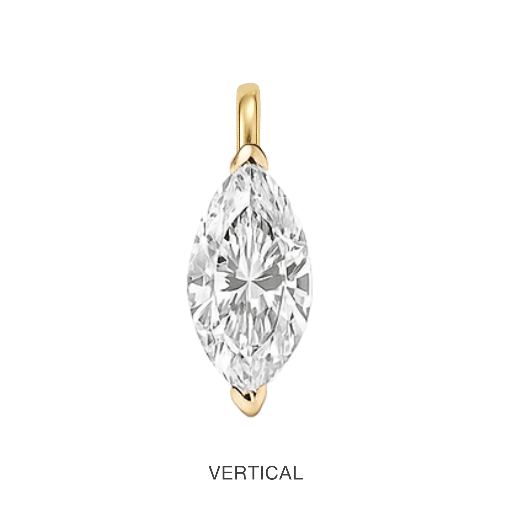 14K Marquise Cut Lab Grown Diamond Pendant - Nolita