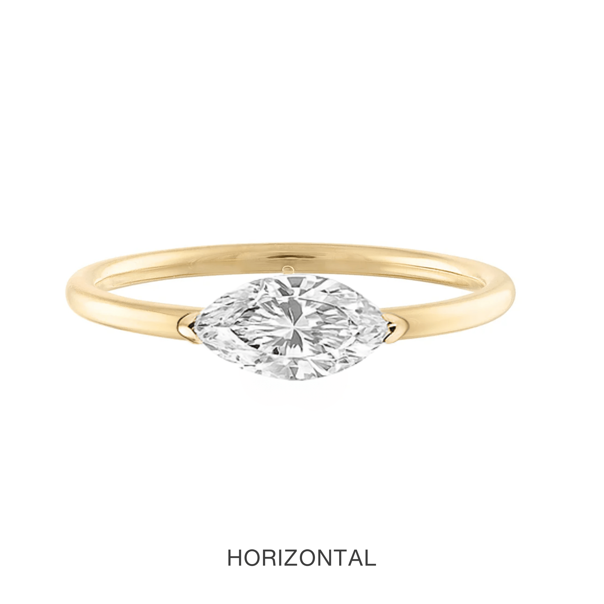 14K Marquise Lab Grown Diamond Solitaire Ring - Nolita