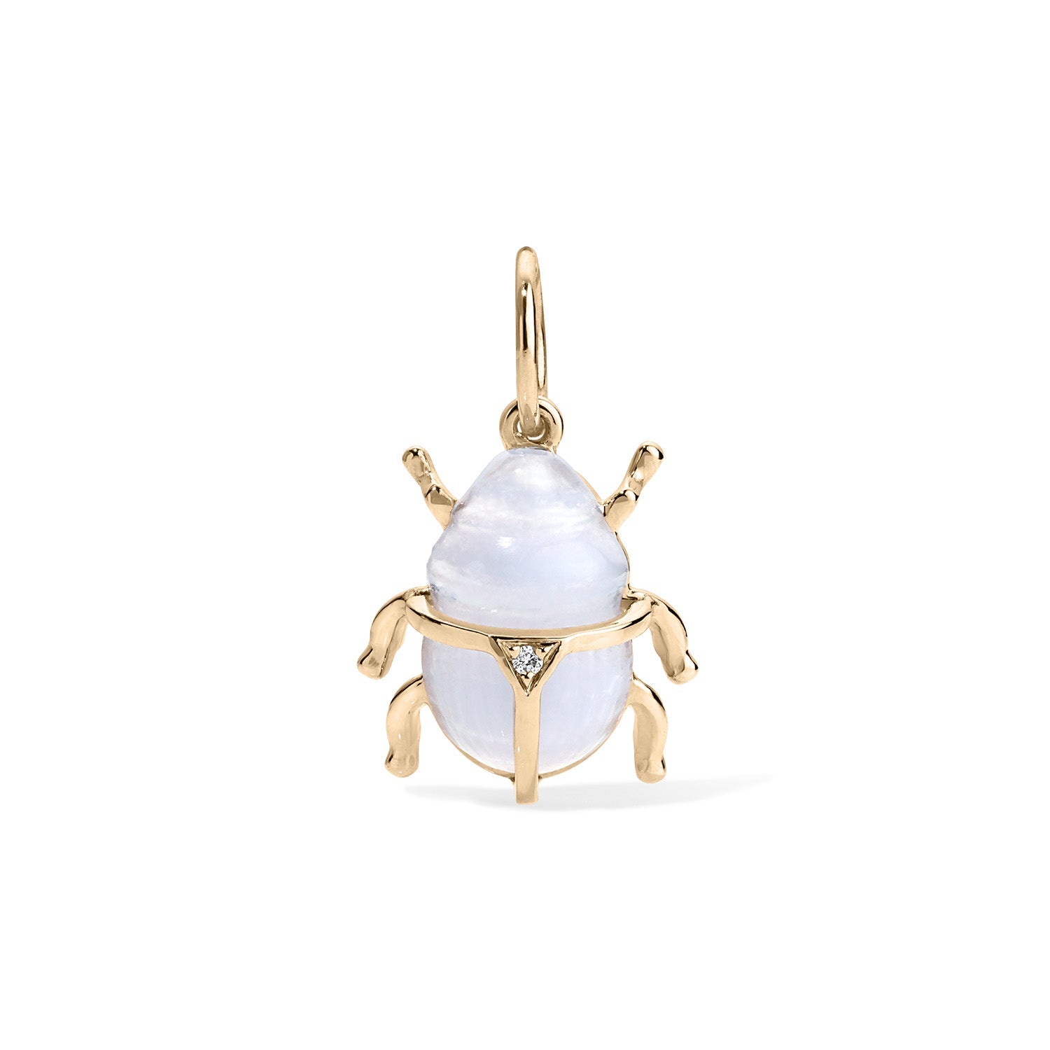 14K Opal Diamond Scarab Charm - Nolita