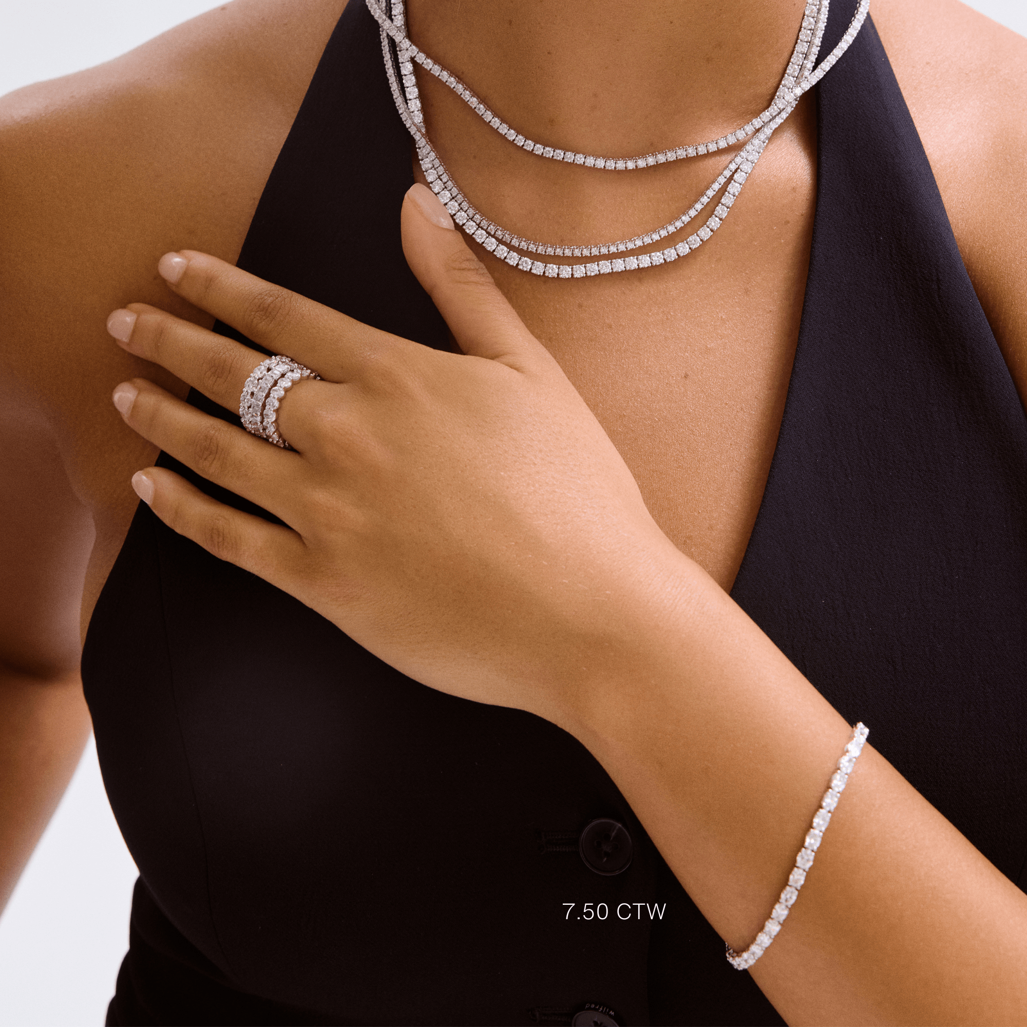 14K Oval Cut Lab Grown Diamond Tennis Bracelet - Nolita