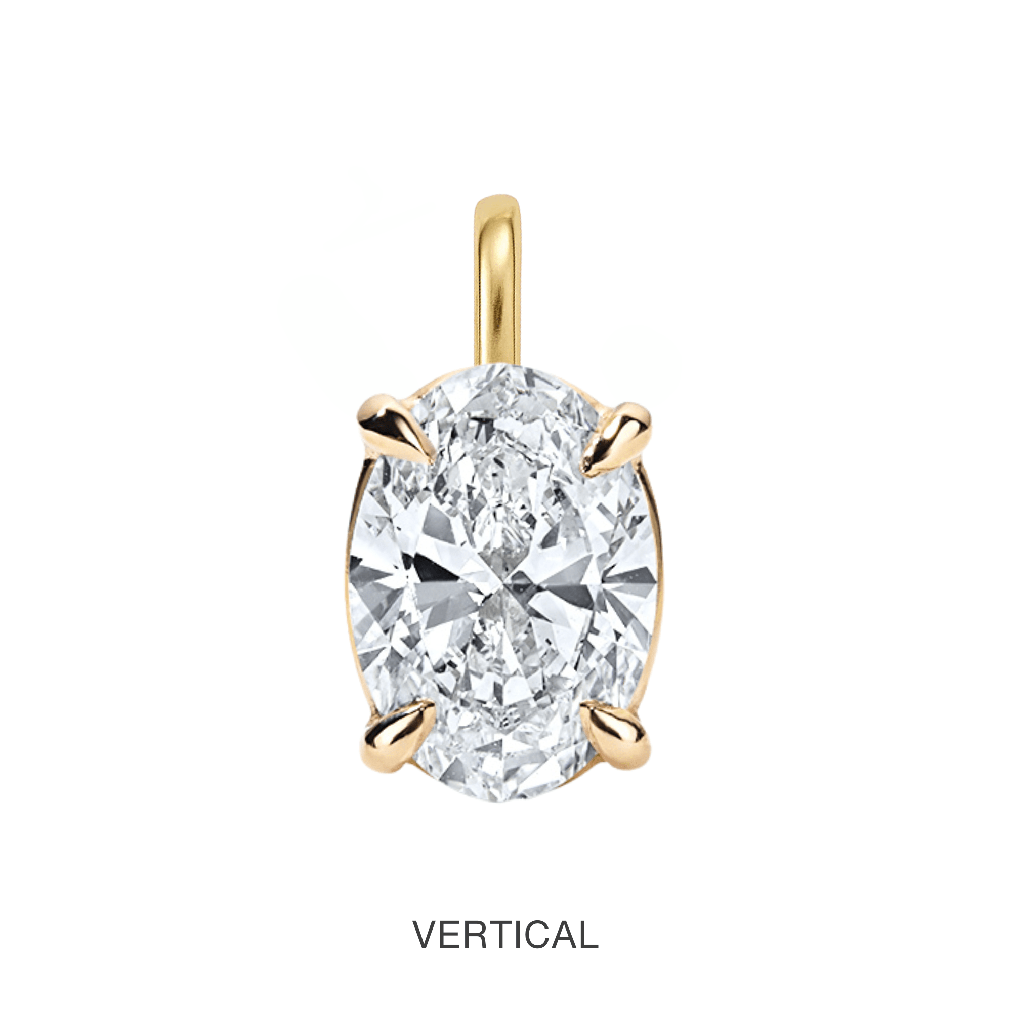 14K Oval Lab Grown Diamond Pendant - Nolita