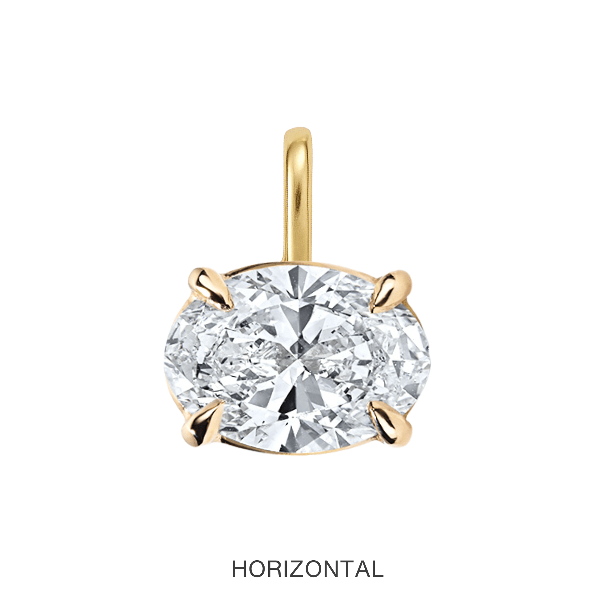 14K Oval Lab Grown Diamond Pendant - Nolita