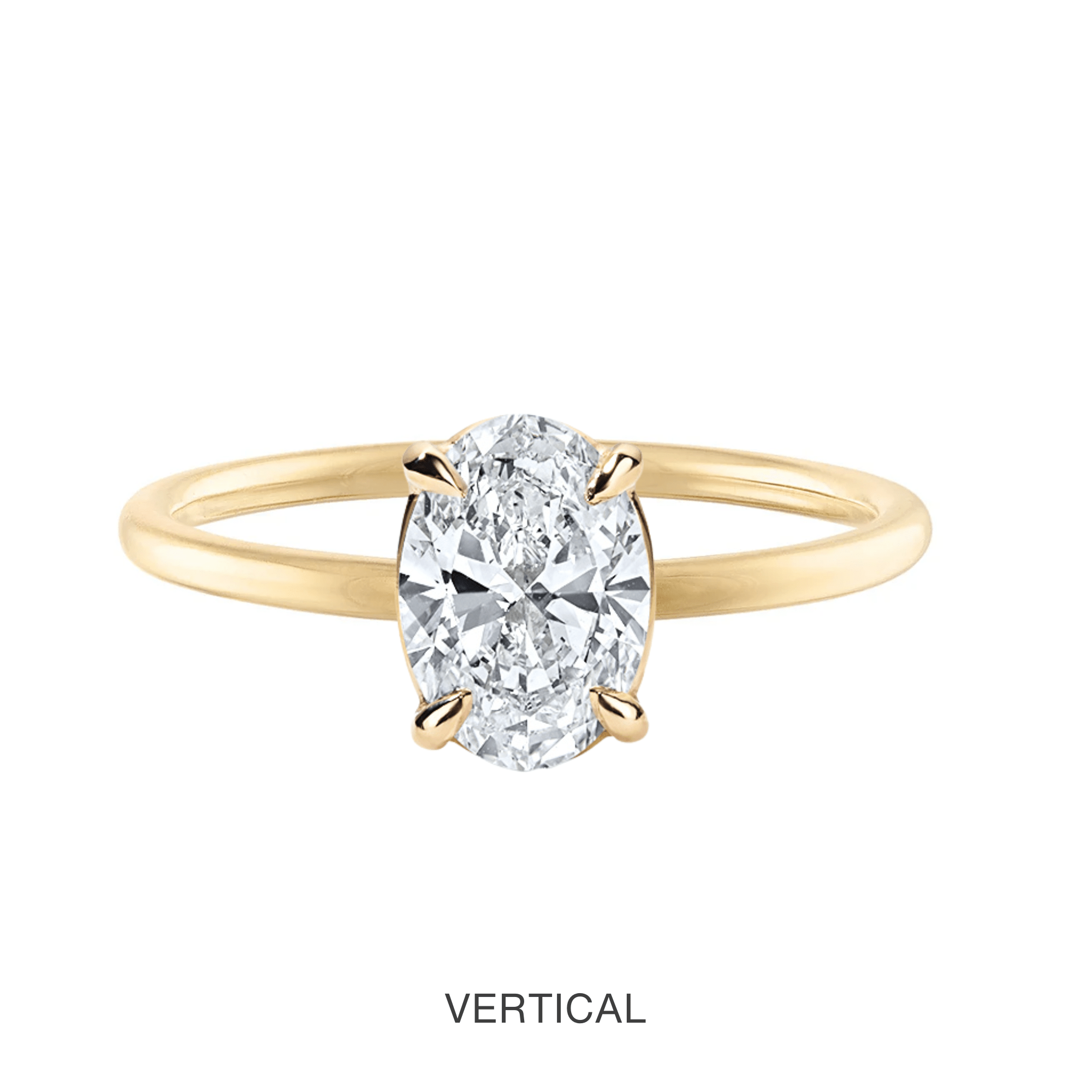 14K Oval Lab Grown Diamond Solitaire Ring - Nolita