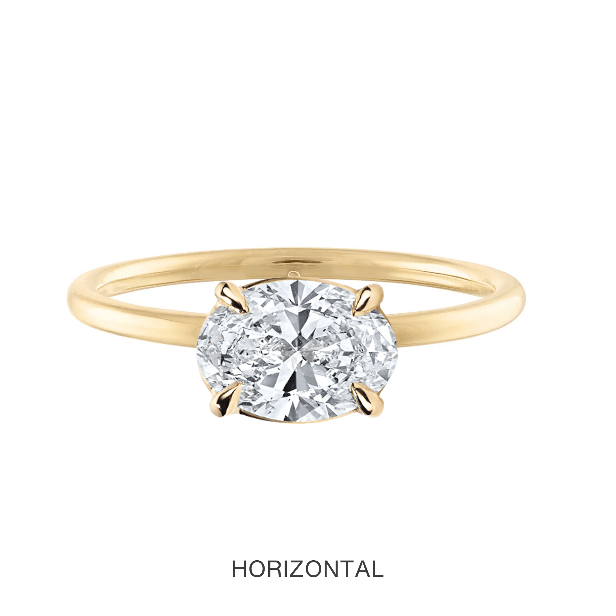 14K Oval Lab Grown Diamond Solitaire Ring - Nolita