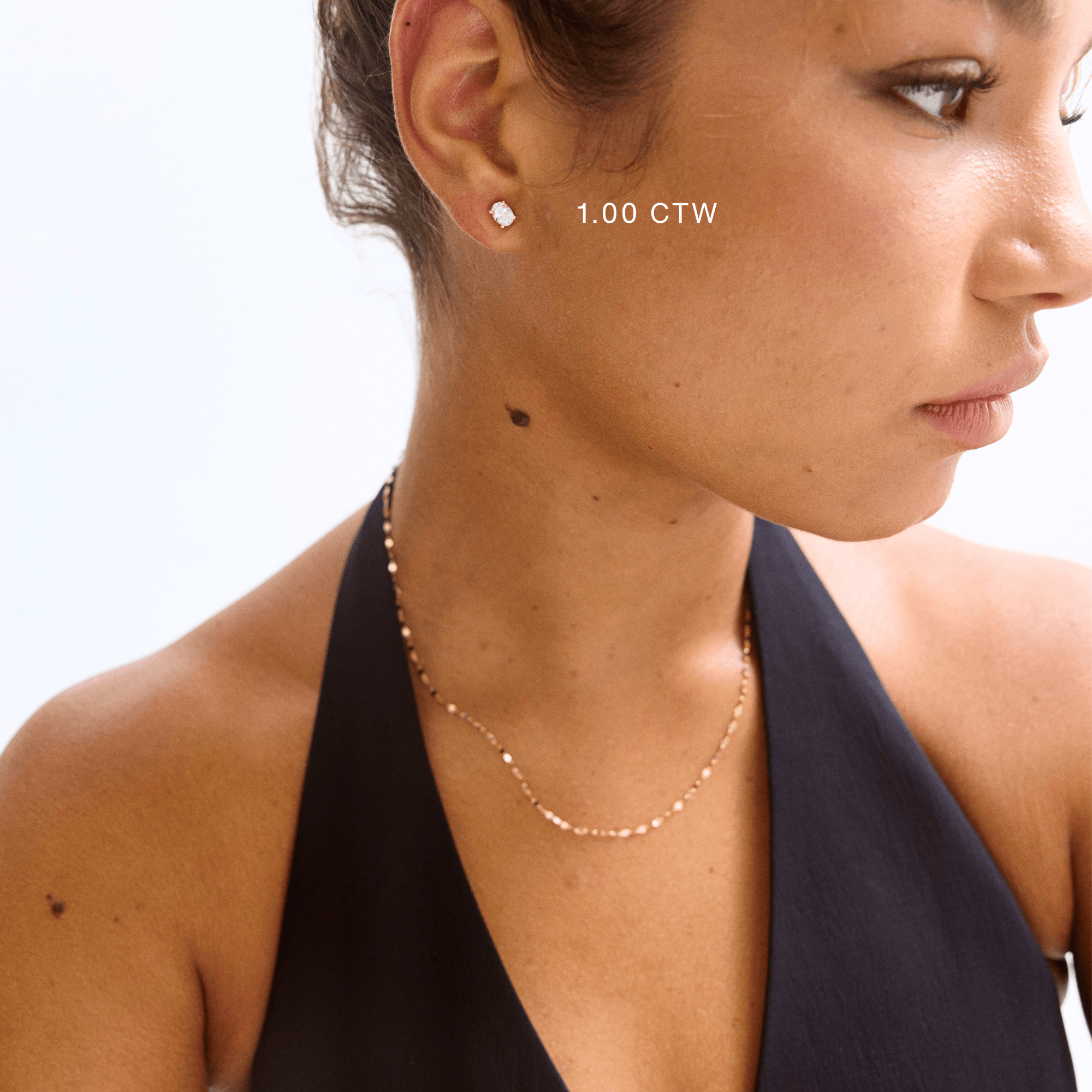 14K Oval Lab Grown Diamond Stud Earrings - Nolita