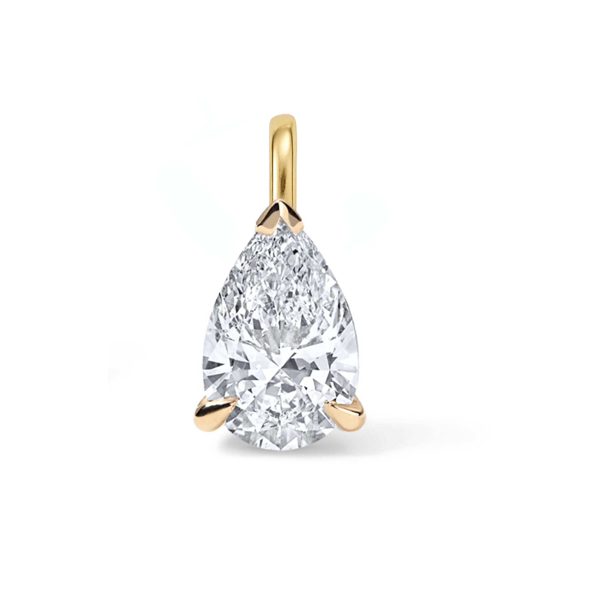 14K Pear Lab Grown Diamond Pendant - Nolita